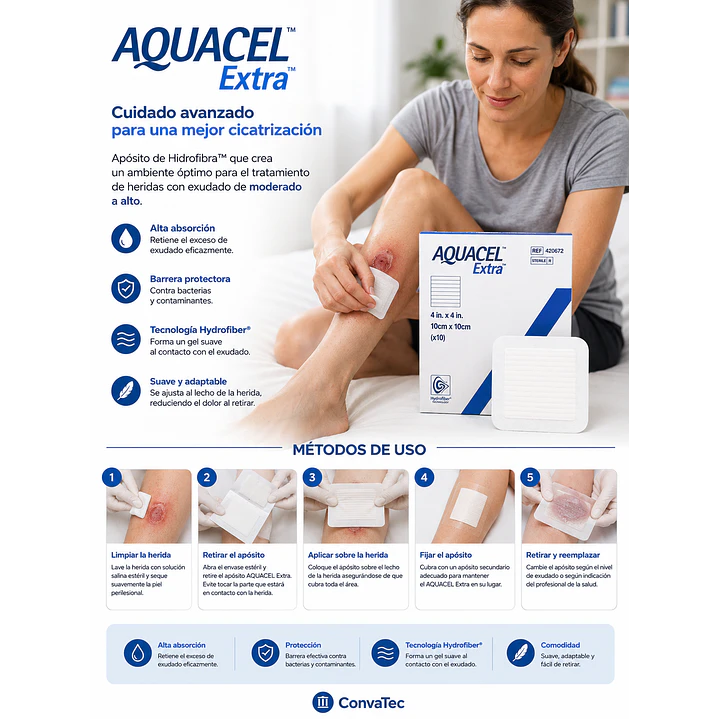 Aposito Aquacel Extra 10cmx10cm Convatec (unidad) 6