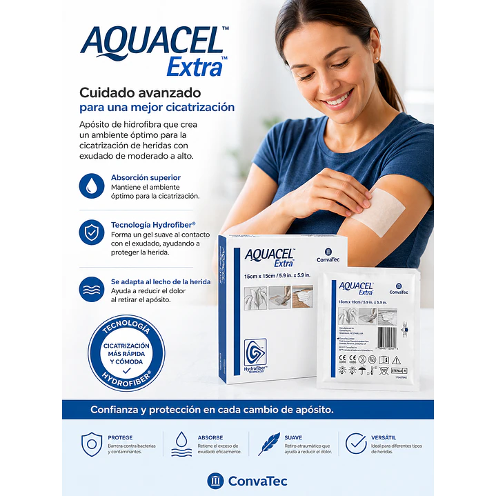 Aposito Aquacel Extra 10cmx10cm Convatec Pack x5 7