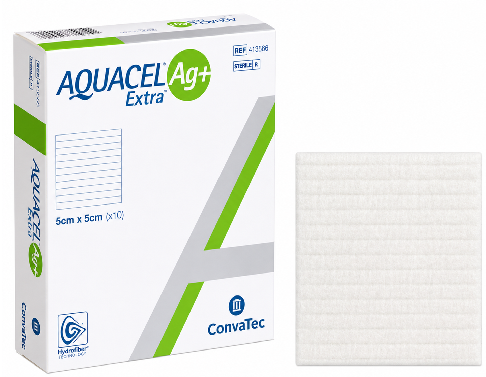 Aquacel Extra Alginato De Plata Convatec 5cmx5cm Caja X10