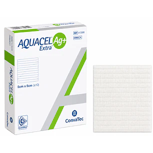 Aquacel Extra Alginato De Plata Convatec 5cmx5cm Caja X10