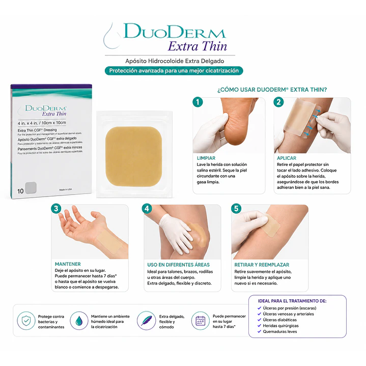 Duoderm Extra Thin 10x10 Convatec Caja x10 4