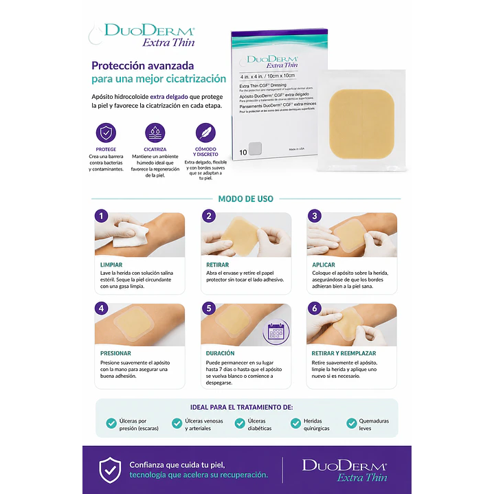 Duoderm Extra Thin 10x10 Convatec Caja x10 7
