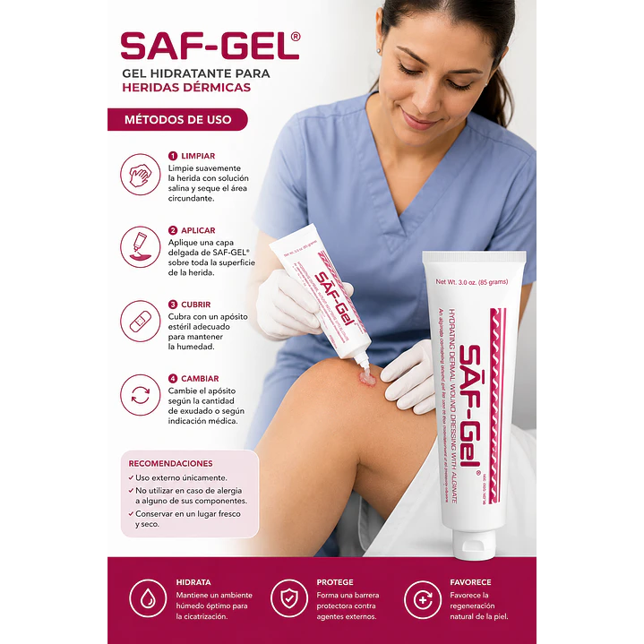 Saf Gel 85g Hidratante Heridas Dermicas 4