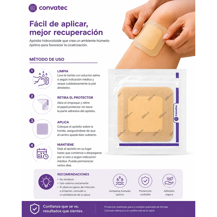 ConvaFoam Silicone 10x10cm Convatec Pack X5 4