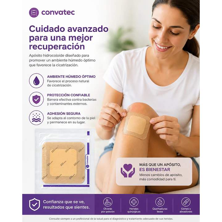 ConvaFoam Silicone 10x10cm Convatec Pack X5 5