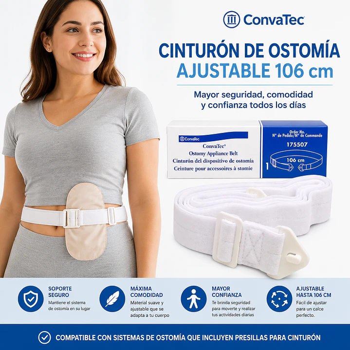 Cinturón Ostomía Convatec Ajustable 106cm Pack x2 4