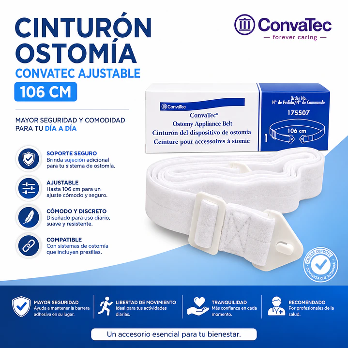 Cinturón Ostomía Convatec Ajustable 106cm Pack x2 6
