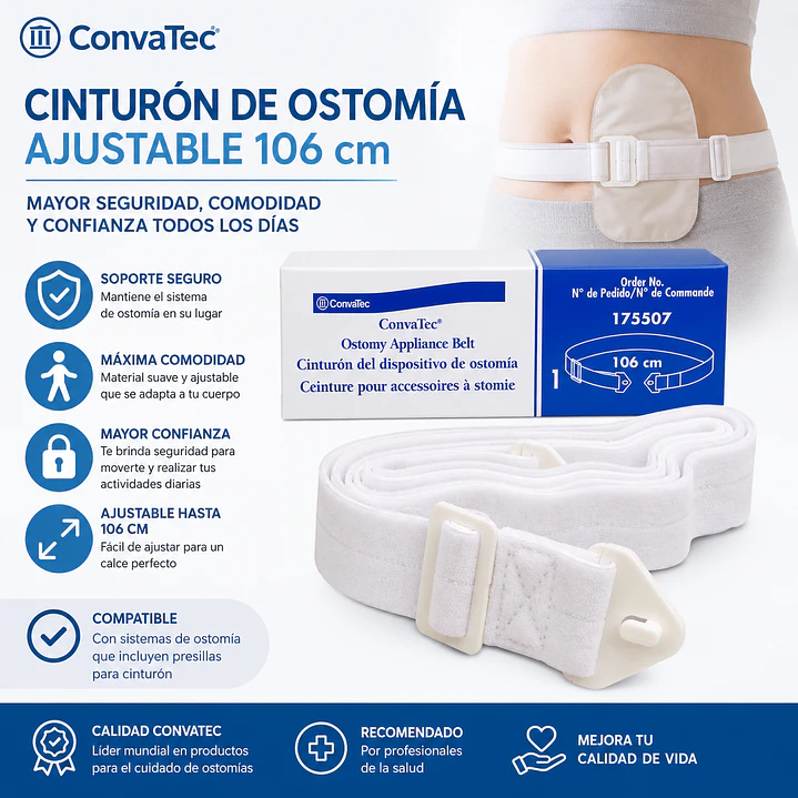Cinturón Ostomía Convatec Ajustable 106cm Pack x2 7