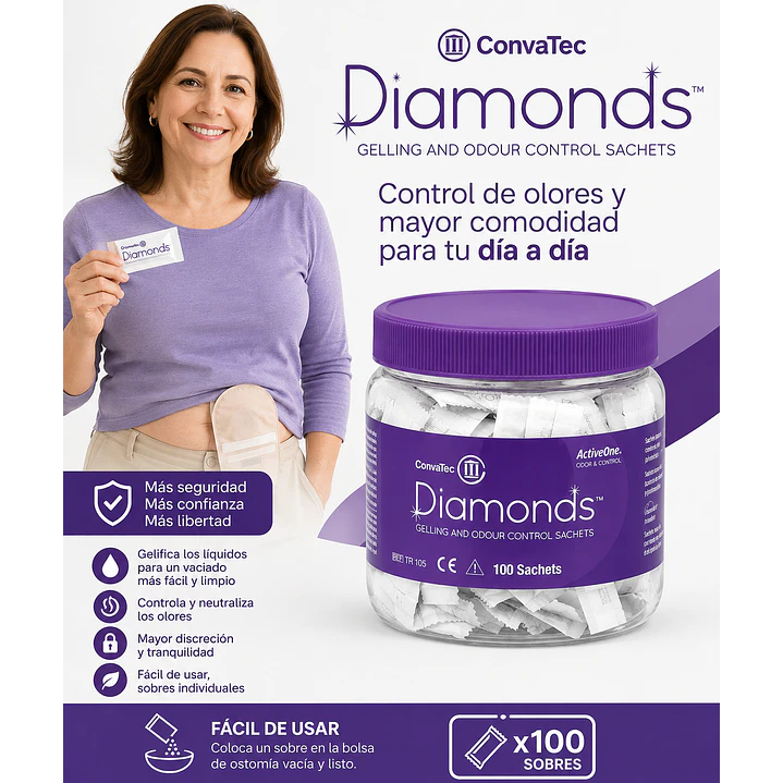 Diamonds Gelificante Control Anti Olor Ostomia Convatec x100 3