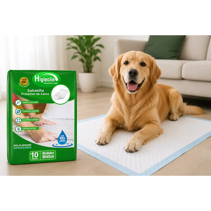 Sabanilla Higieclin Con Gel Protector De Cama x10 Pack x2 (20 Unidades) 4