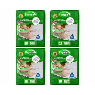 Sabanilla Pañal Protector De Cama Higieclin Con Gel x10 Pack x4