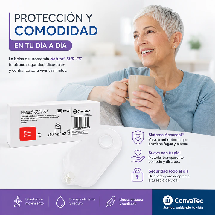 Bolsa Urostomía Natura Convatec 57mm x10 Pack x2 7