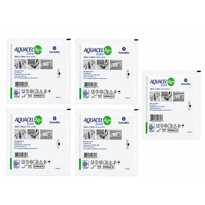 Aquacel Ag+ Extra 10x10cm Convatec Pack x5 1
