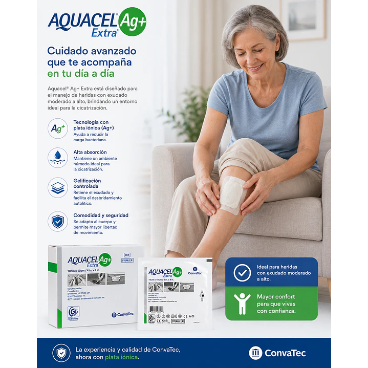 Aquacel Ag+ Extra 10x10cm Convatec Caja x10 5