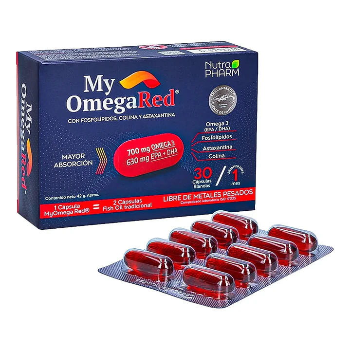 My Omegared Krill Con Fosfolipido X30 Caps Nutrapharm 1