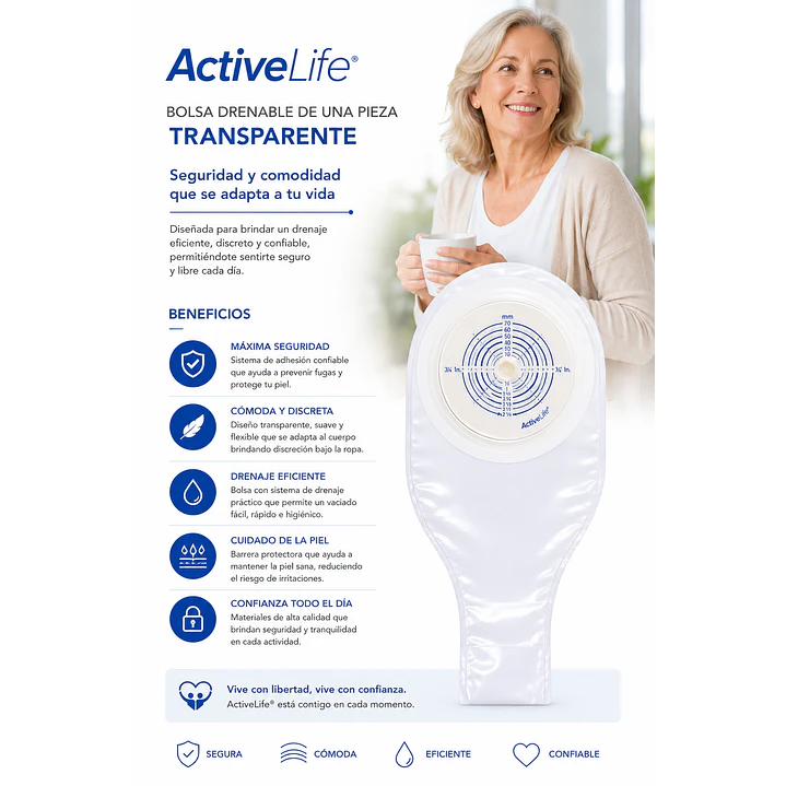 Bolsa Active Life 1 Pieza Convatec 19-64mm Caja x10 5