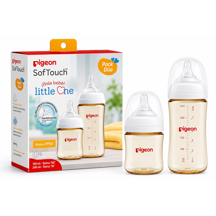 Set de Regalo Bebe Pigeon SoftTouch PPSU Little One 1