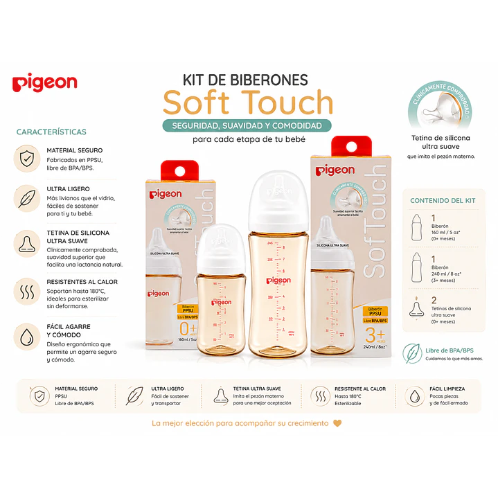 Set de Regalo Bebe Pigeon SoftTouch PPSU Little One 4