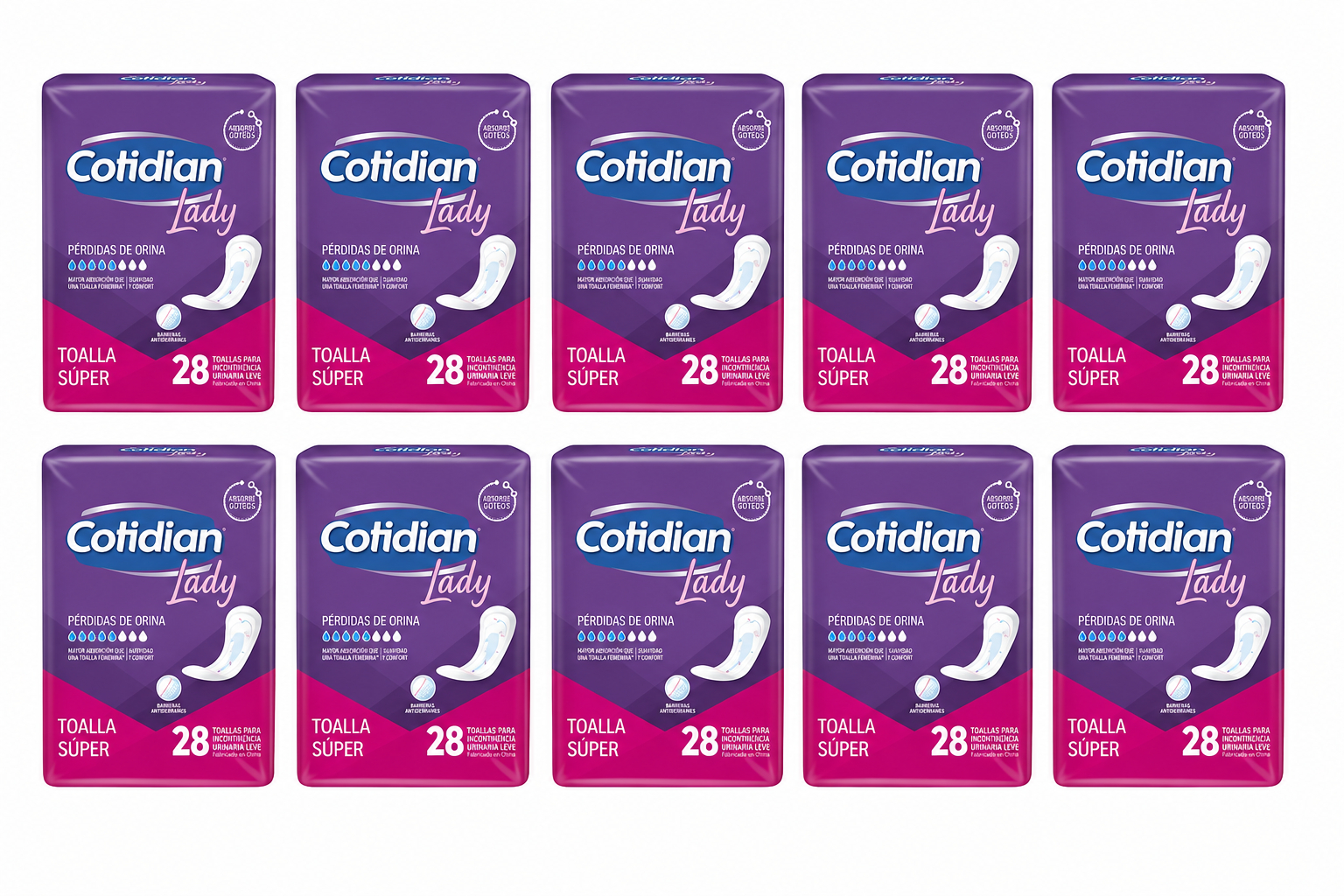 Toalla Cotidian Lady Super Absorción Femenina x28 Pack x10