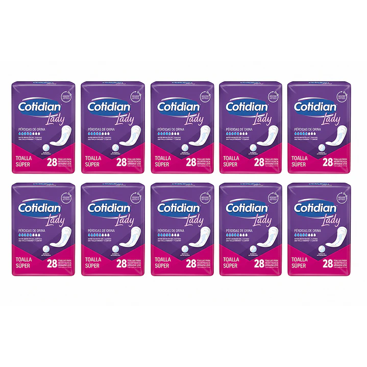 Toalla Cotidian Lady Super Absorción Femenina x28 Pack x10 1