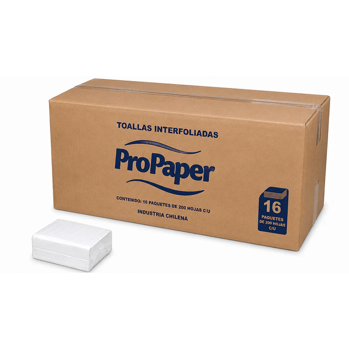 Toalla De Papel Interfoliada 200 Hojas Caja X 16 Paquetes  1