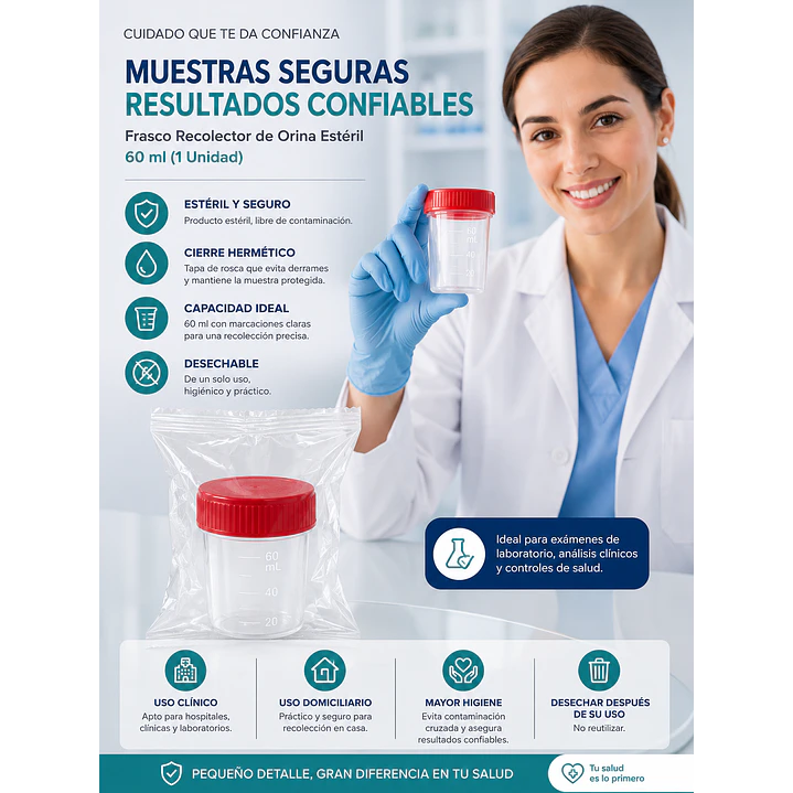 Frasco Recolector De Orina Esterial 100ml Caja X250  3