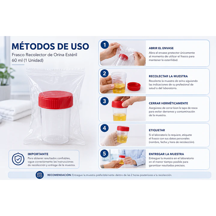 Frasco Recolector De Orina Esterial 100ml Caja X250  4