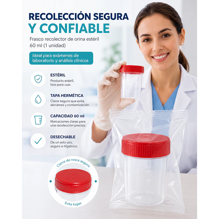 Frasco Recolector De Orina Esterial 100ml Caja X250  6