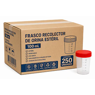 Frasco Recolector De Orina Esterial 100ml Caja X250 