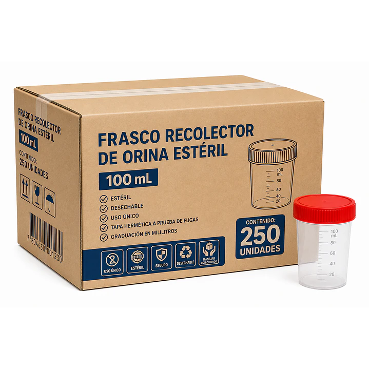 Frasco Recolector De Orina Esterial 100ml Caja X250  1