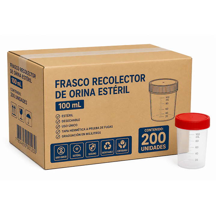 Frasco Recolector De Orina Esteril 60ml Caja x200 1