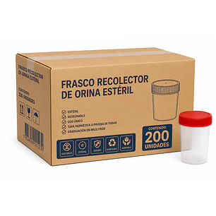 Frasco Recolector De Orina Esteril 60ml Caja x200