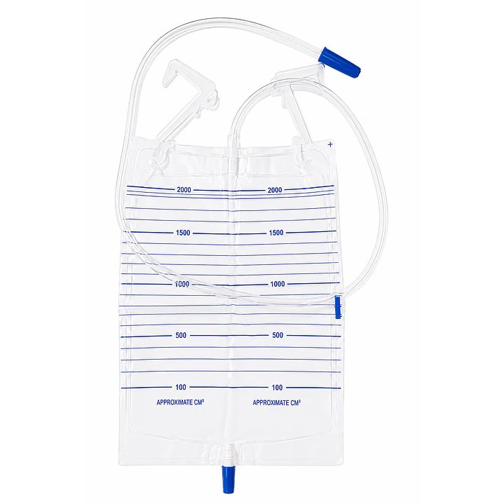 Bolsa Recolector Orina Adulto con Gancho Tubo 90 cm 2000 Ml 1