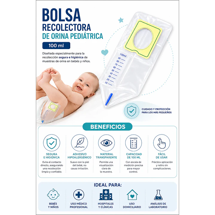 Bolsa Recolectora De Orina Pediatrico 100ml  7
