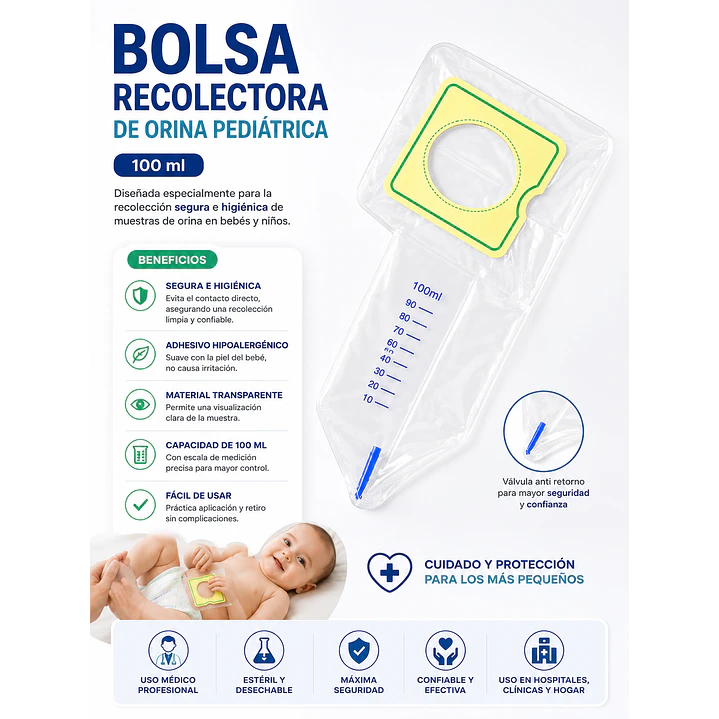 Bolsa Recolectora De Orina Pediatrico 100ml  5