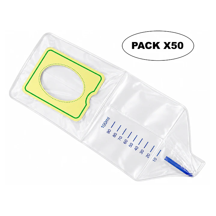 Bolsa Recolectora De Orina Pediatrico 100 Ml Pack X50   1