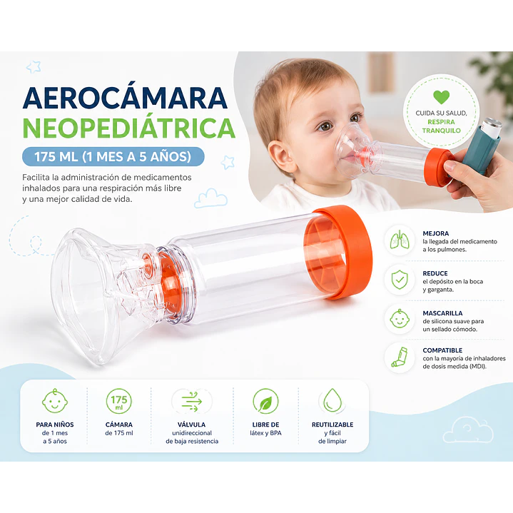 Aerocámara Neopediatrica (1 Mes A 5 Años) 175ml  7