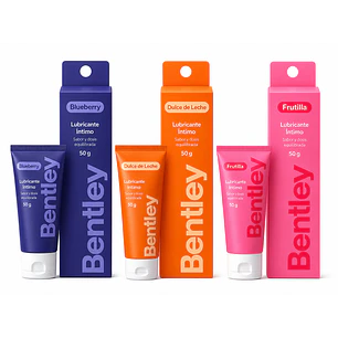 Bentley Gel Lubricante Intimo Blueberry 50 Gr + Dulce De Leche 50 Gr + Frutilla 50g 