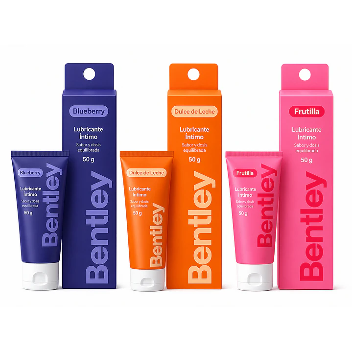 Bentley Gel Lubricante Intimo Blueberry 50 Gr + Dulce De Leche 50 Gr + Frutilla 50g  1