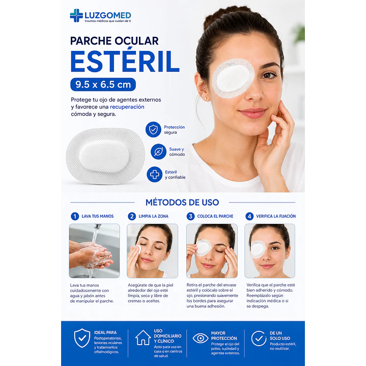 Parche Ocular Adulto 8.5 x 6.0 cm Hipoalergénico 6