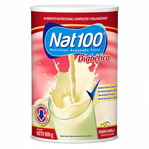 Nat100 Diabético 900 G. Sabor Vainilla
