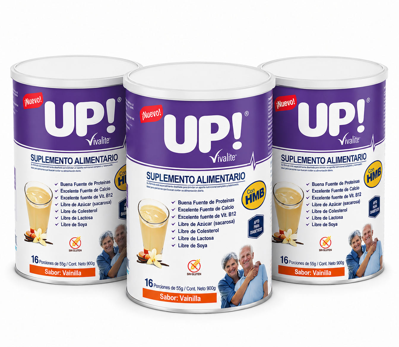 Vivalite Up Con Hmb Suplemento Alimentario Vainilla 900g Pack x3
