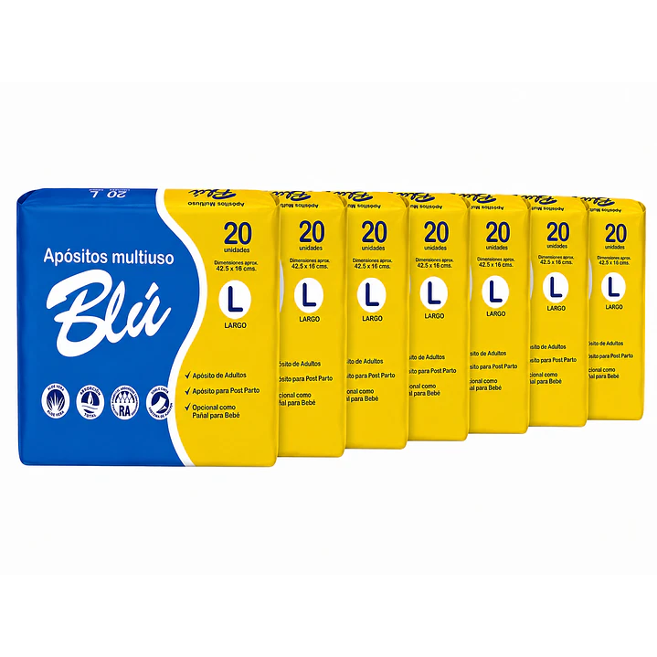 Apósito Blu Toalla Postparto Talla L X20 Unidades Pack X7 1