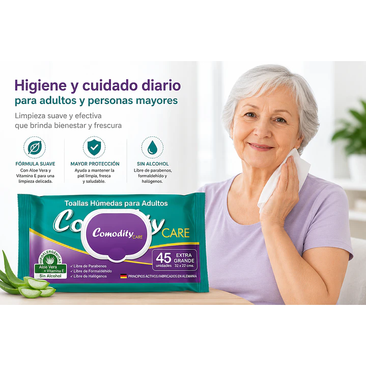 Toallas Húmedas Adultos Comodity Care Extra Grande X45 4