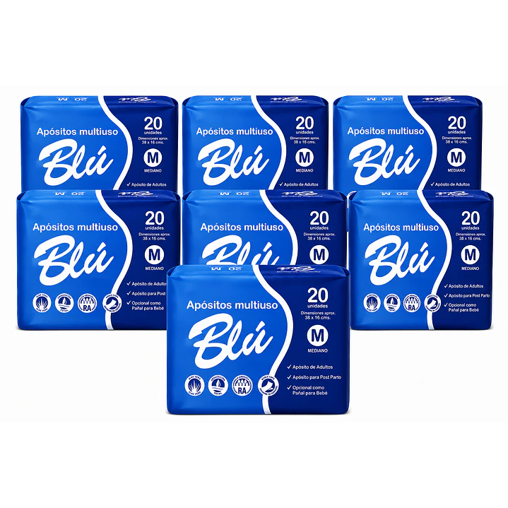 Apósito Blu Toalla Postparto Talla M X20 Unidades Pack X7 1