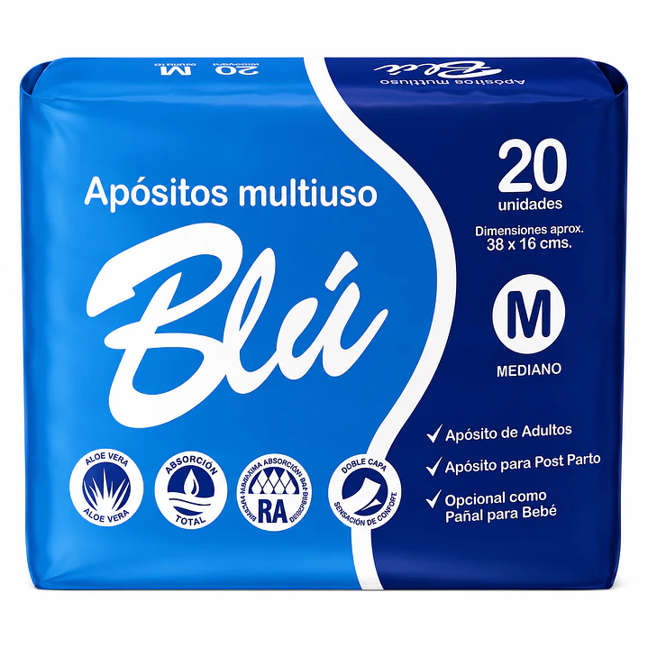 Apósito Blu Toalla Postparto Talla M X20 Unidades 1