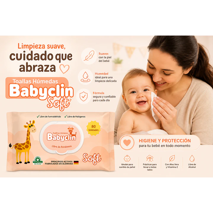Toallas Húmedas Babyclin Soft X80 Unidades Pack X6 3