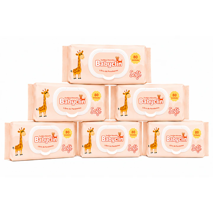 Toallas Húmedas Babyclin Soft X80 Unidades Pack X6 1