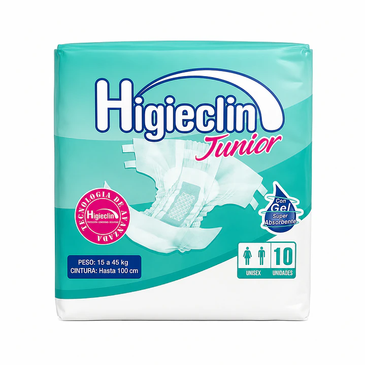 Pañal Higieclin Junior 10 Unidades Con Gel Talle Unisex 1