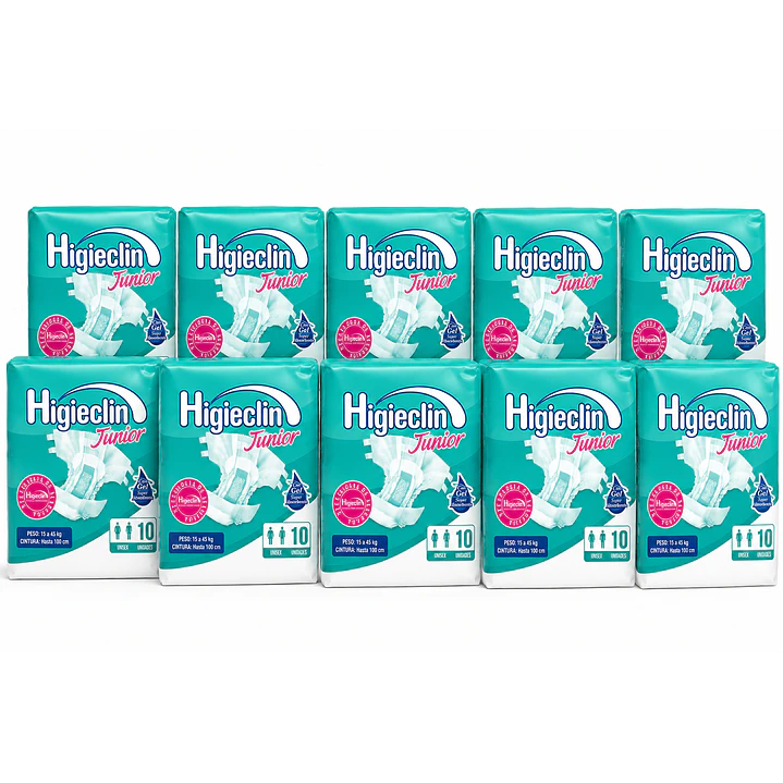 Pañal Higieclin Junior 10 Unidades Con Gel Talle Unisex Pack X10 1